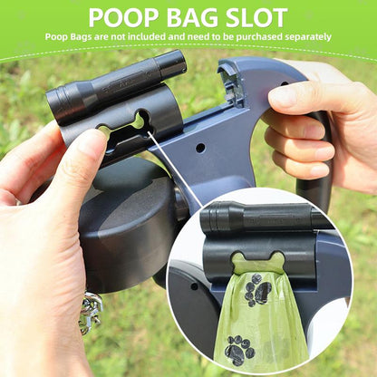 Leashi Duo™ – 2-in-1 Tangle-Free Retractable Dog Leash