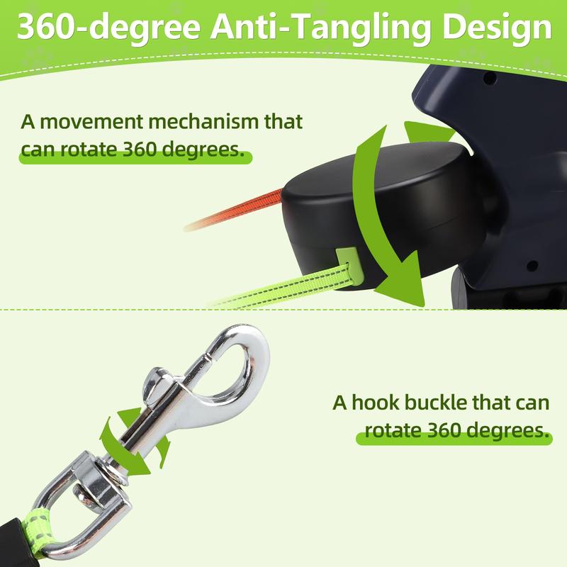 Leashi Duo™ – 2-in-1 Tangle-Free Retractable Dog Leash