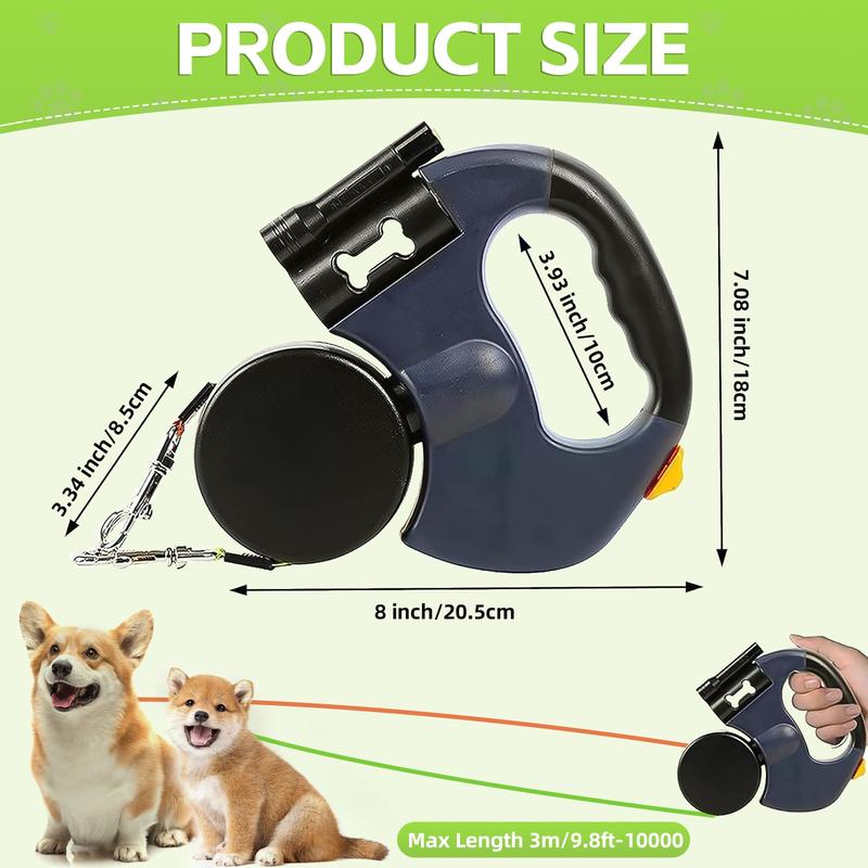 Leashi Duo™ – 2-in-1 Tangle-Free Retractable Dog Leash