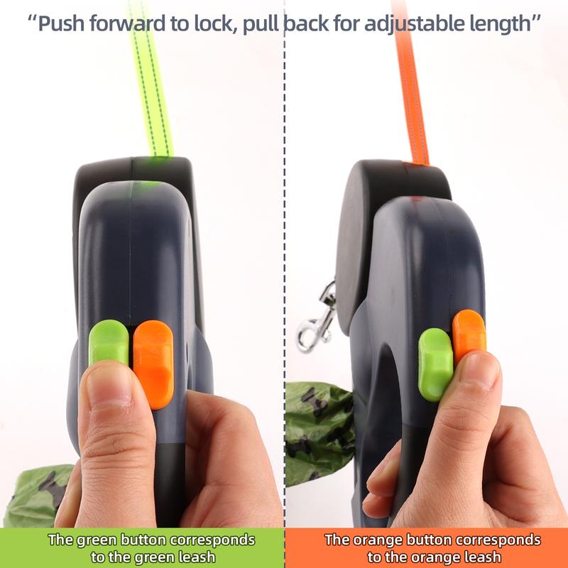 Leashi Duo™ – 2-in-1 Tangle-Free Retractable Dog Leash