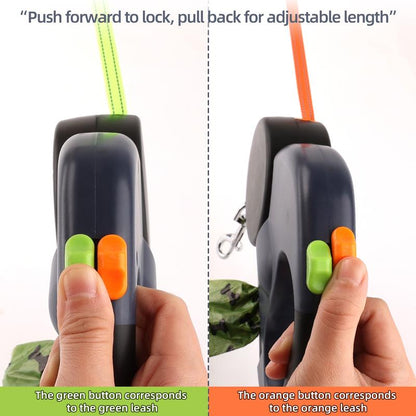 Leashi Duo™ – 2-in-1 Tangle-Free Retractable Dog Leash