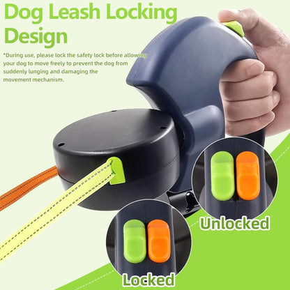 Leashi Duo™ – 2-in-1 Tangle-Free Retractable Dog Leash